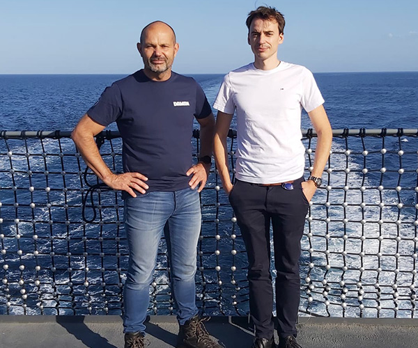 Proeftochtcoördinator Hannes Pauwelyn (rechts) met Proeftochtadviseur Martin Wattel.